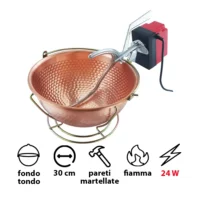 paiolo-rame-fondo-tondo-diam.30-cm-pareti-martellate-fiamma-motore-24-watt-botta-nuovafac-art.16mp