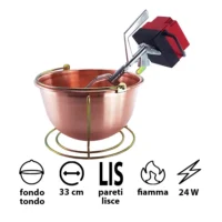paiolo-rame-fondo-tondo-diam.33-cm-pareti-lisce-fiamma-motore-24-watt-botta-nuovafac-art.15mp