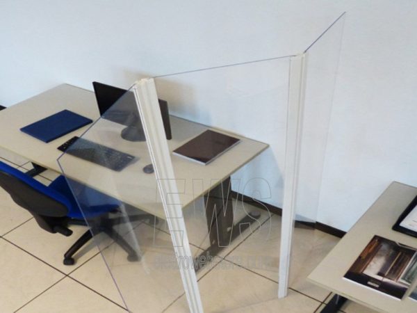 Paratia snodabile barriera tra postazioni protezione anticontagio plexiglass 120x182 cm
