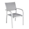 Sedia Viareggio alluminio bianco textilene grigio CHA56B