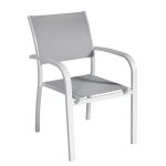 Viareggio aluminium white textilene grey chair CHA56B