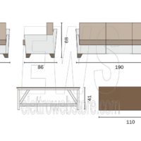 Table Jaipur + 2 fauteuils et ensemble canapé PES29