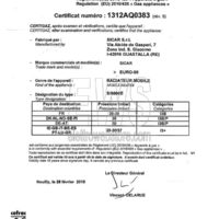 Sicar chauffage infrarouge LPG EURO90 gris 4200 W Certificat de conformité